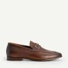 Clearance Textured Leather Loafers With Metal Bit Loafers