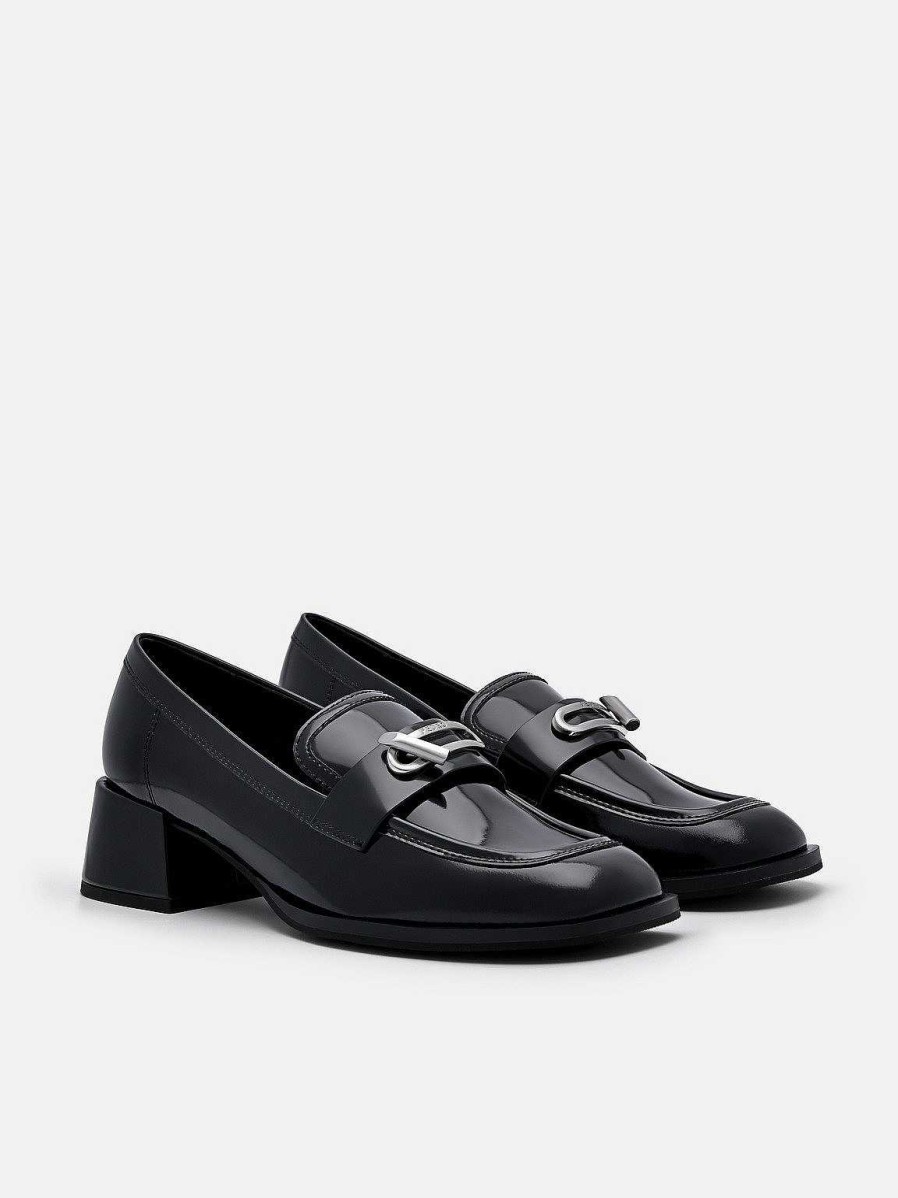 Hot Brie Leather Heel Loafers Low Heels