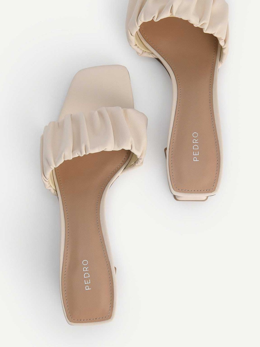 Hot Ruched Heel Mules Low Heels