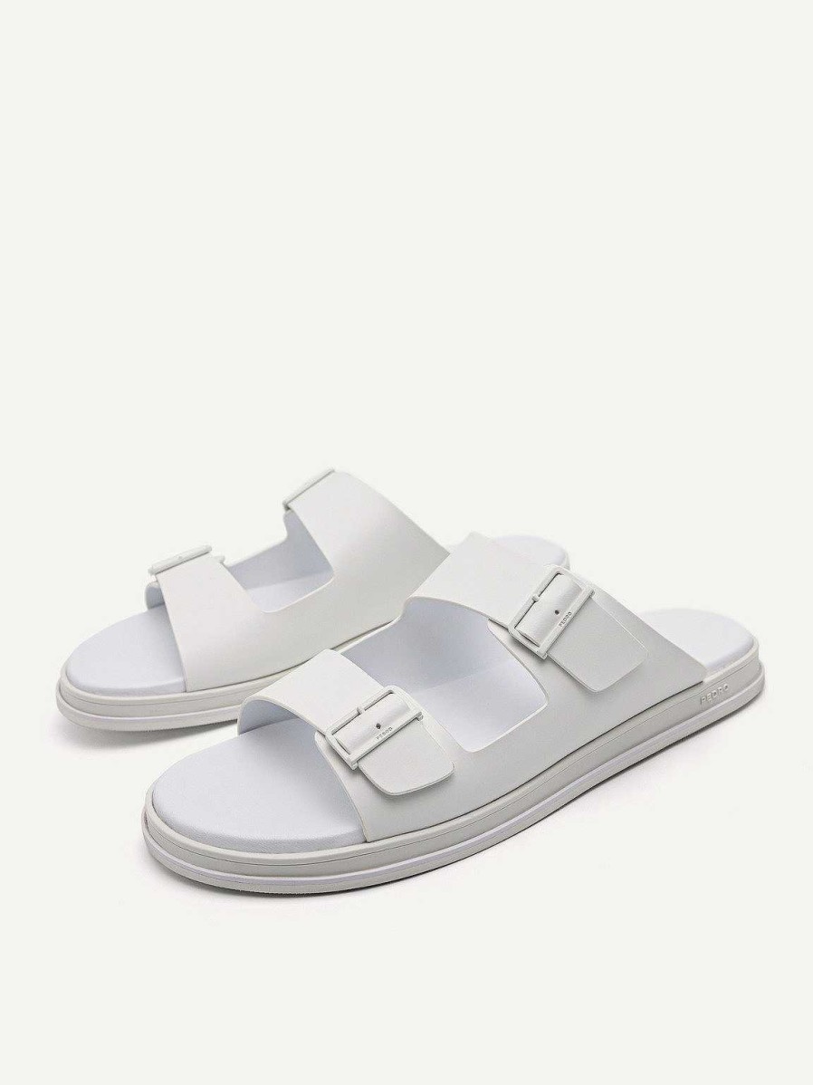 Wholesale Monochrome Double Strap Slide Sandals Sandals