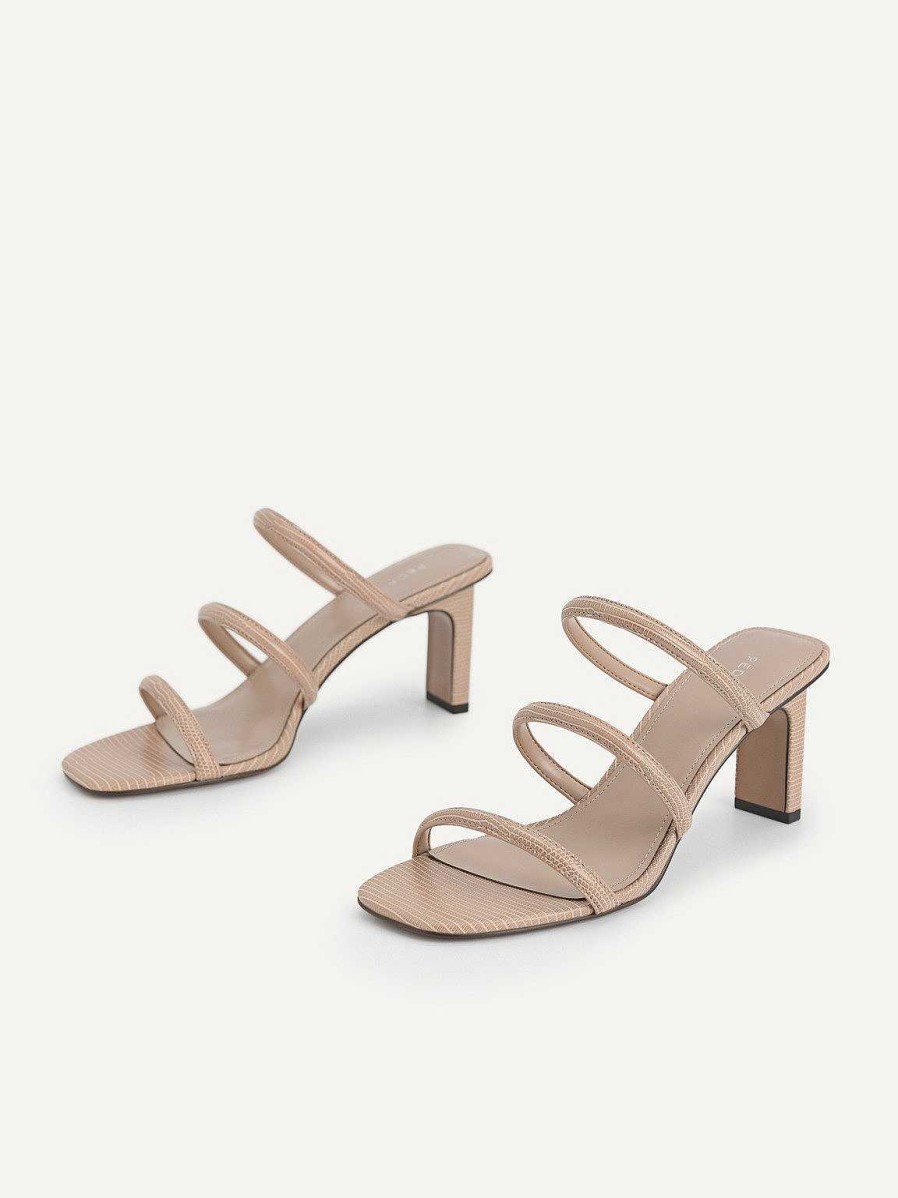 Online Strappy Heel Lizard-Effect Sandals Heel Sandals