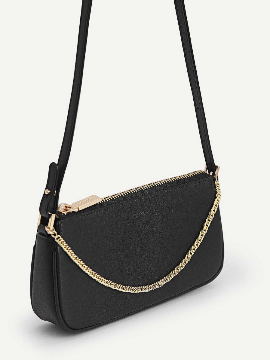 Online Leather Chain Detailed Shoulder Bag Pouches