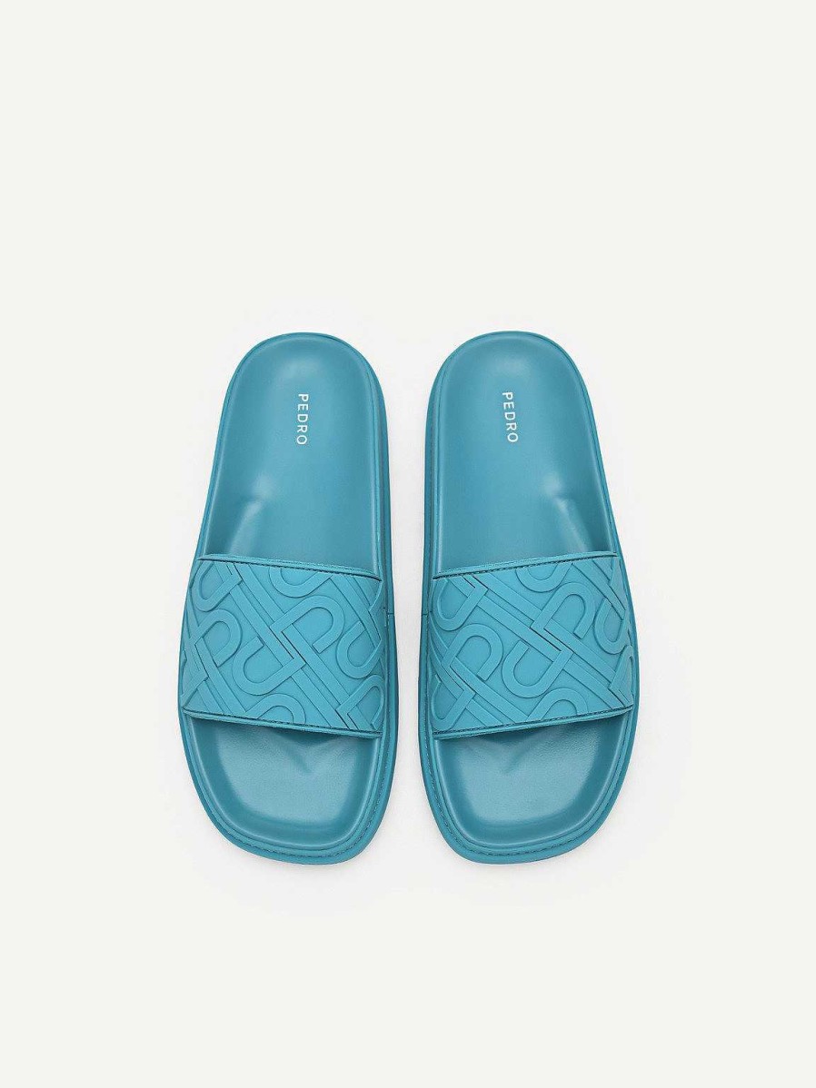 Online Pedro Icon Embossed Slide Sandals Sandals