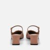 Hot Jean Leather Heel Mules Low Heels