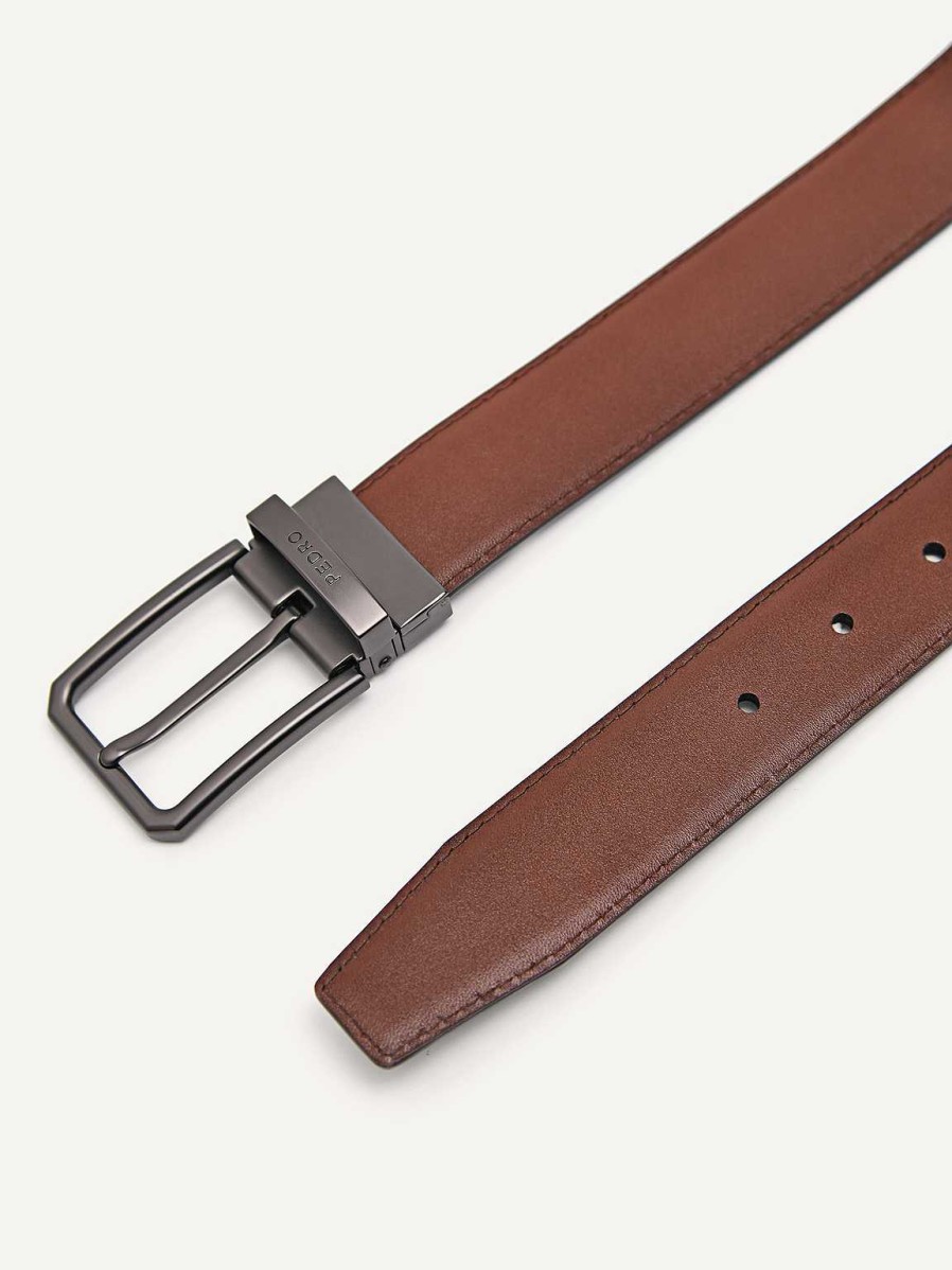 New Leather Reversible Pin Belt Belts