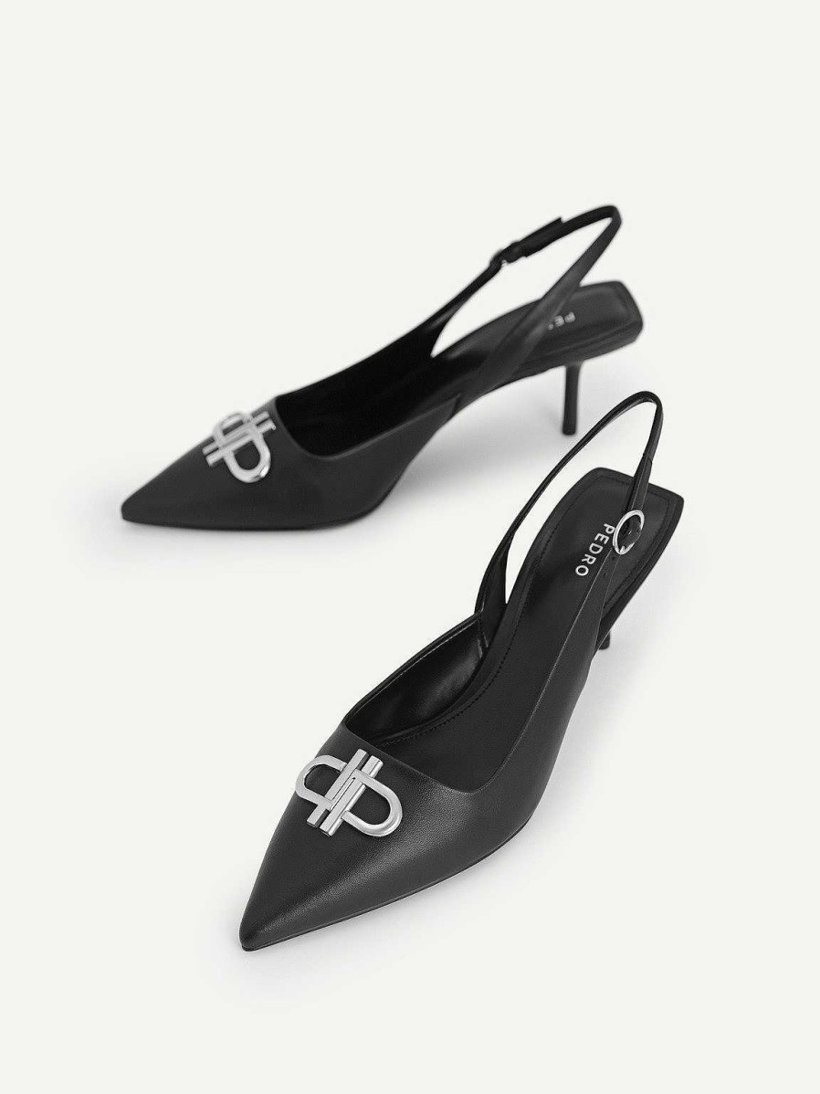 Online Pedro Icon Leather Pointed Slingback Pumps Pumps