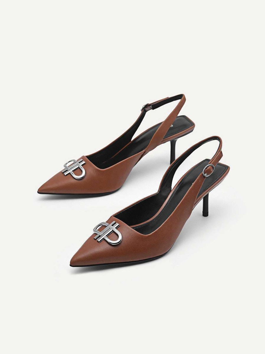 Online Pedro Icon Leather Pointed Slingback Pumps Pumps