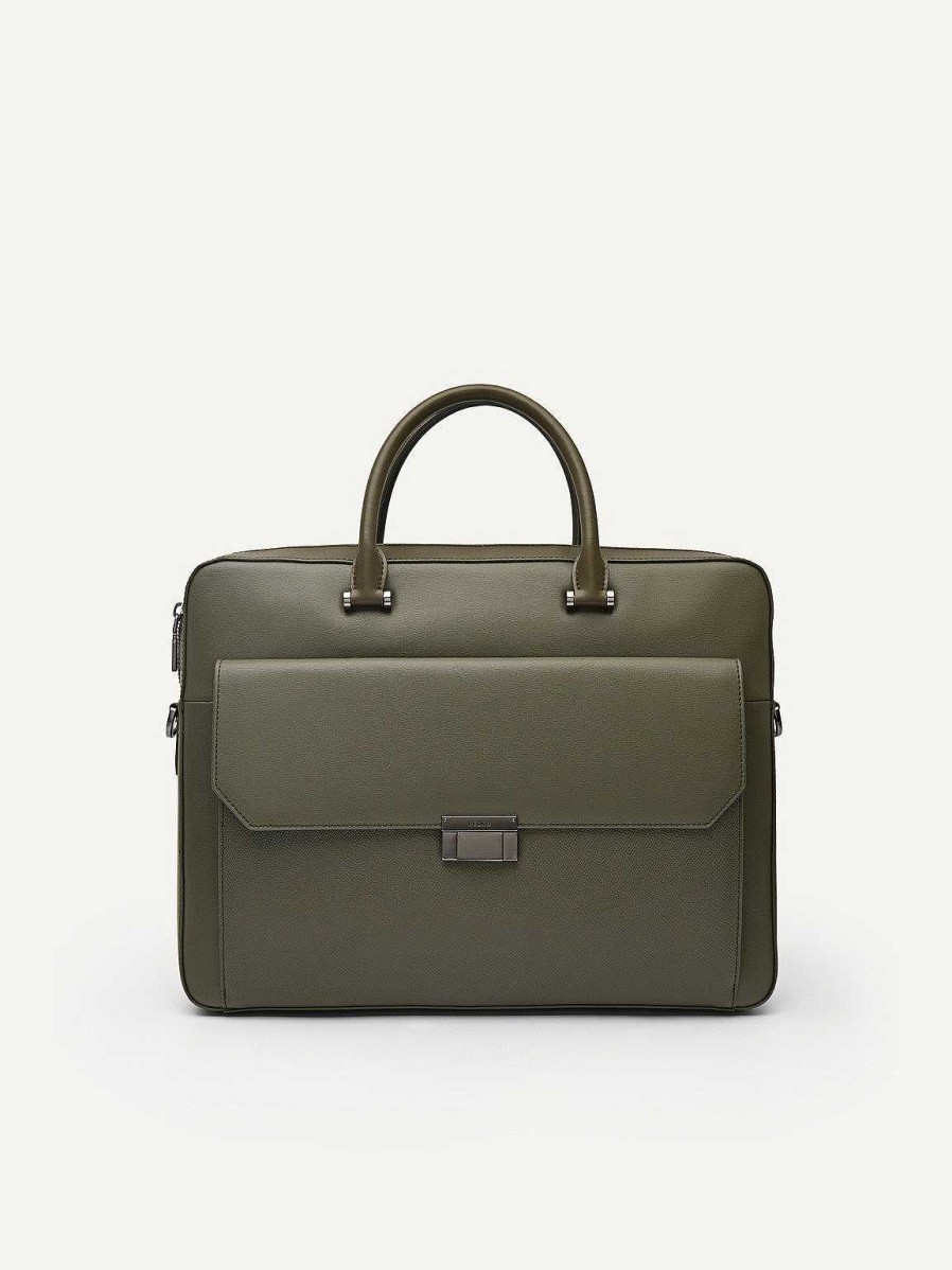 Online Henry Textured Leather Briefcase Business Bags