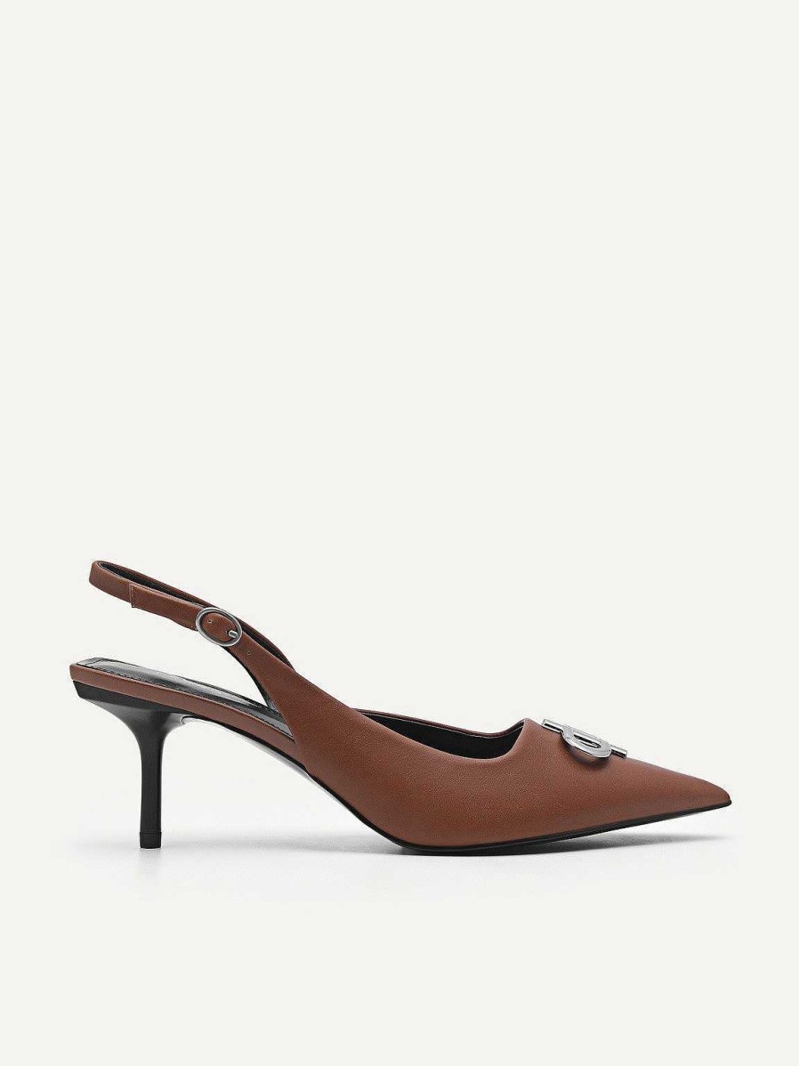 Online Pedro Icon Leather Pointed Slingback Pumps Pumps