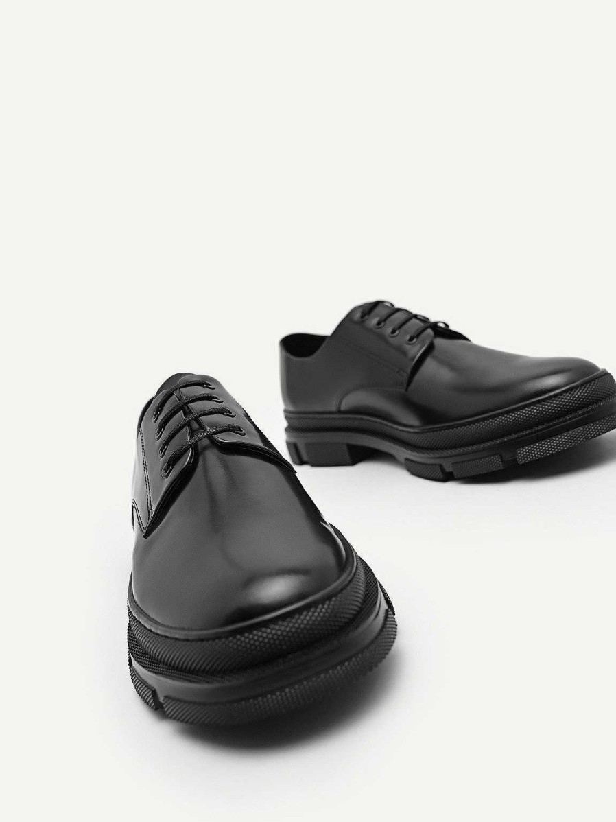 Clearance Chunky Leather Derby Shoes Lace-Ups