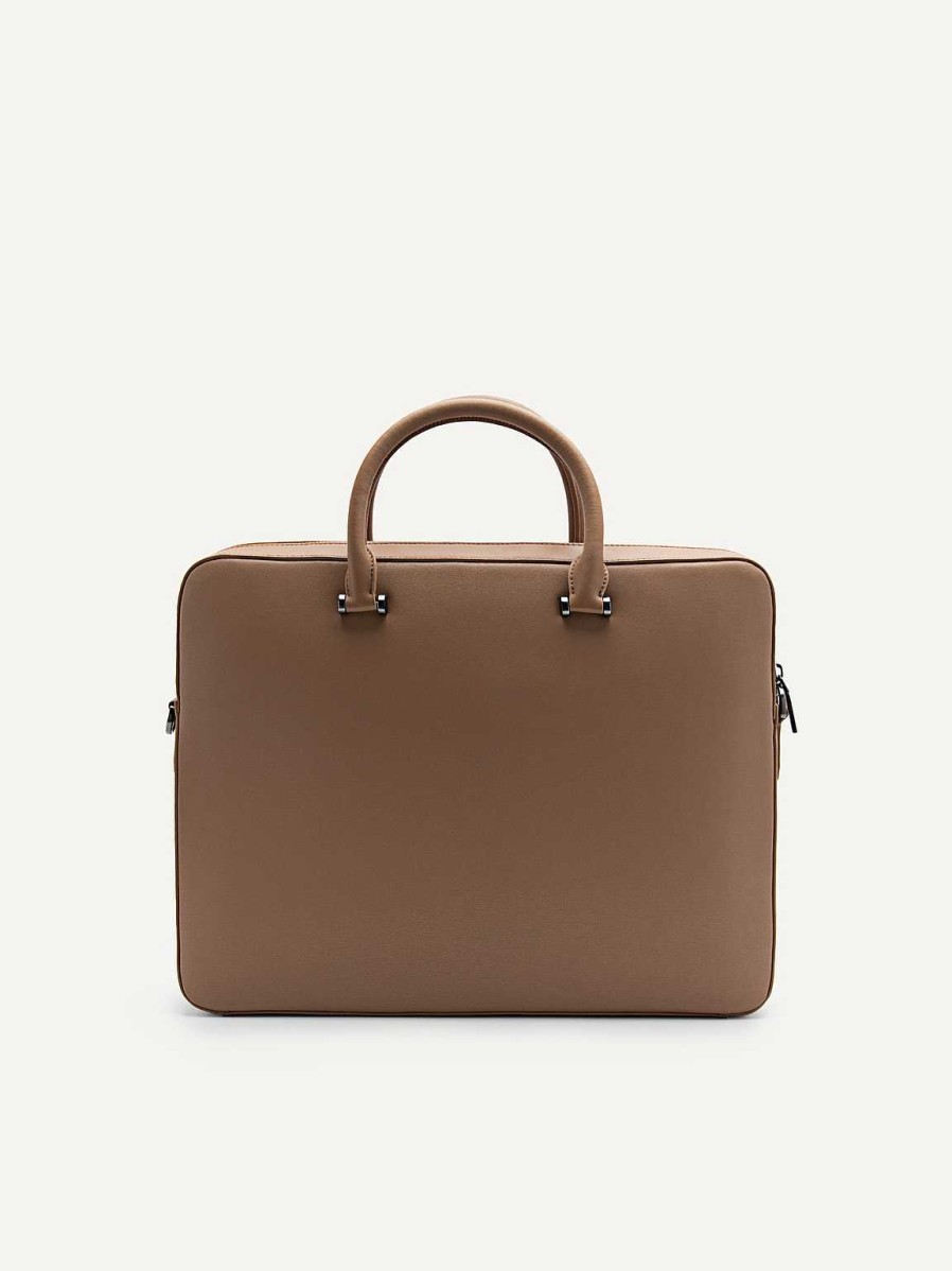 New Henry Textured Leather Briefcase Business Bags