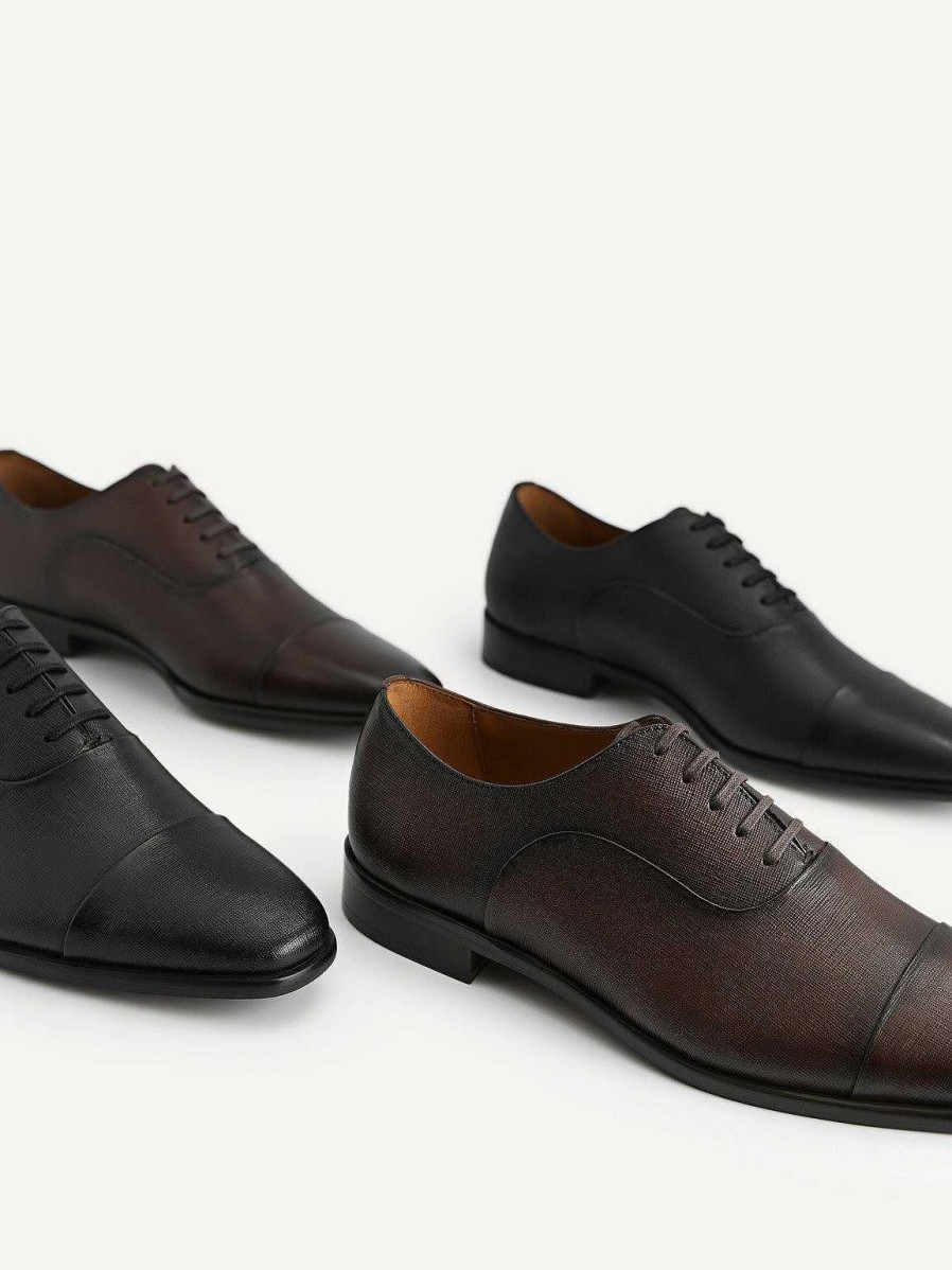 Best Textured Leather Oxford Shoes Lace-Ups