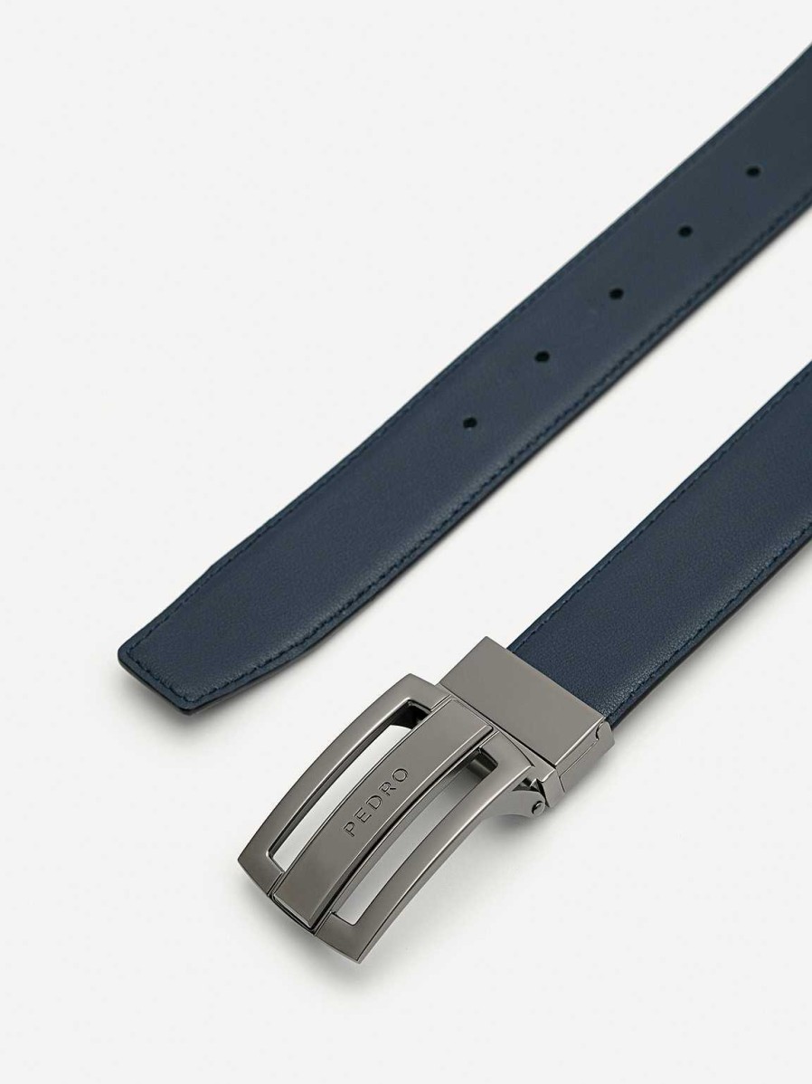 New Embossed Leather Reversible Tang Belt Belts