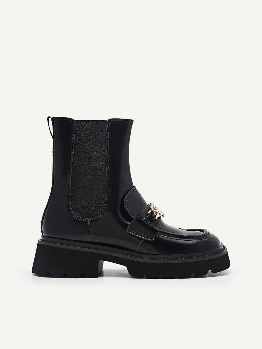 Hot Leather Platform Chelsea Boots Ankle Boots