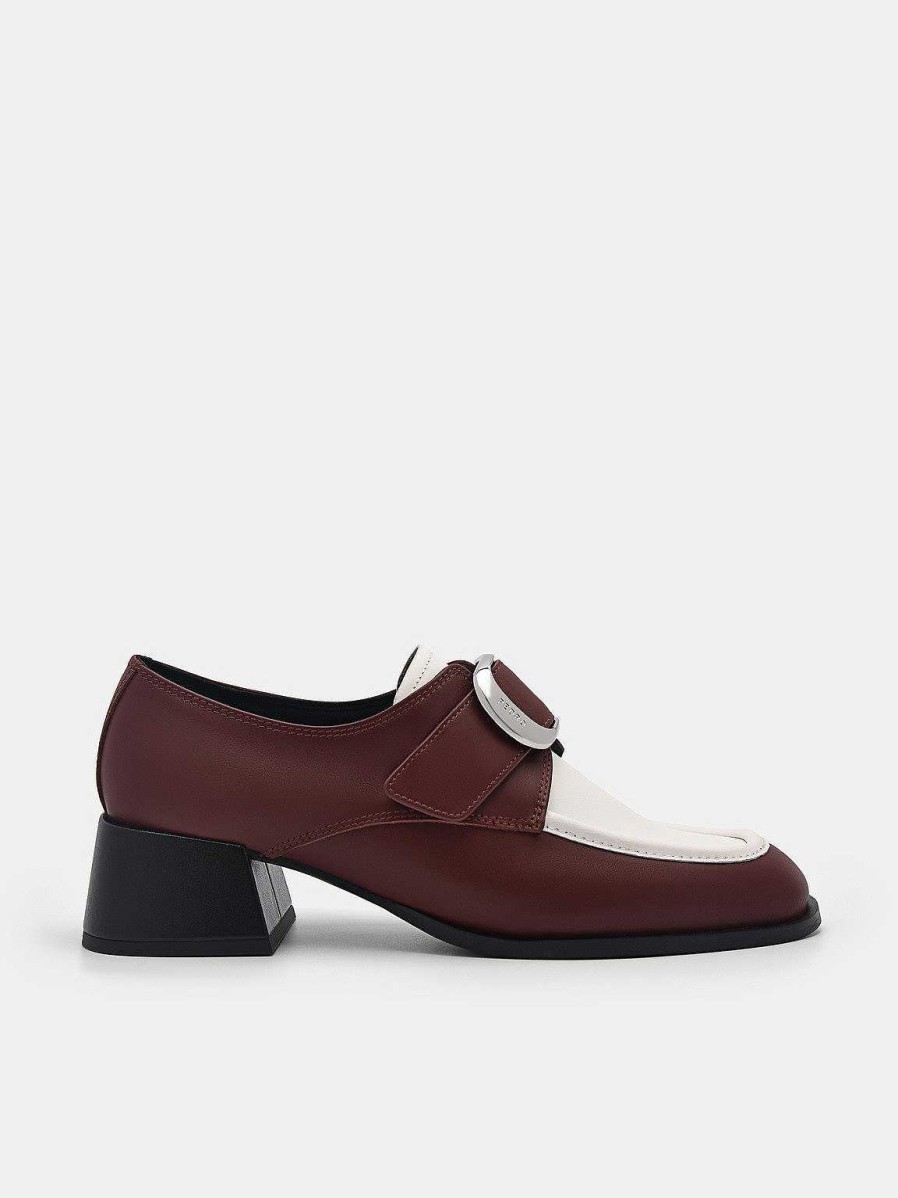 Clearance Eden Leather Heel Loafers Pumps