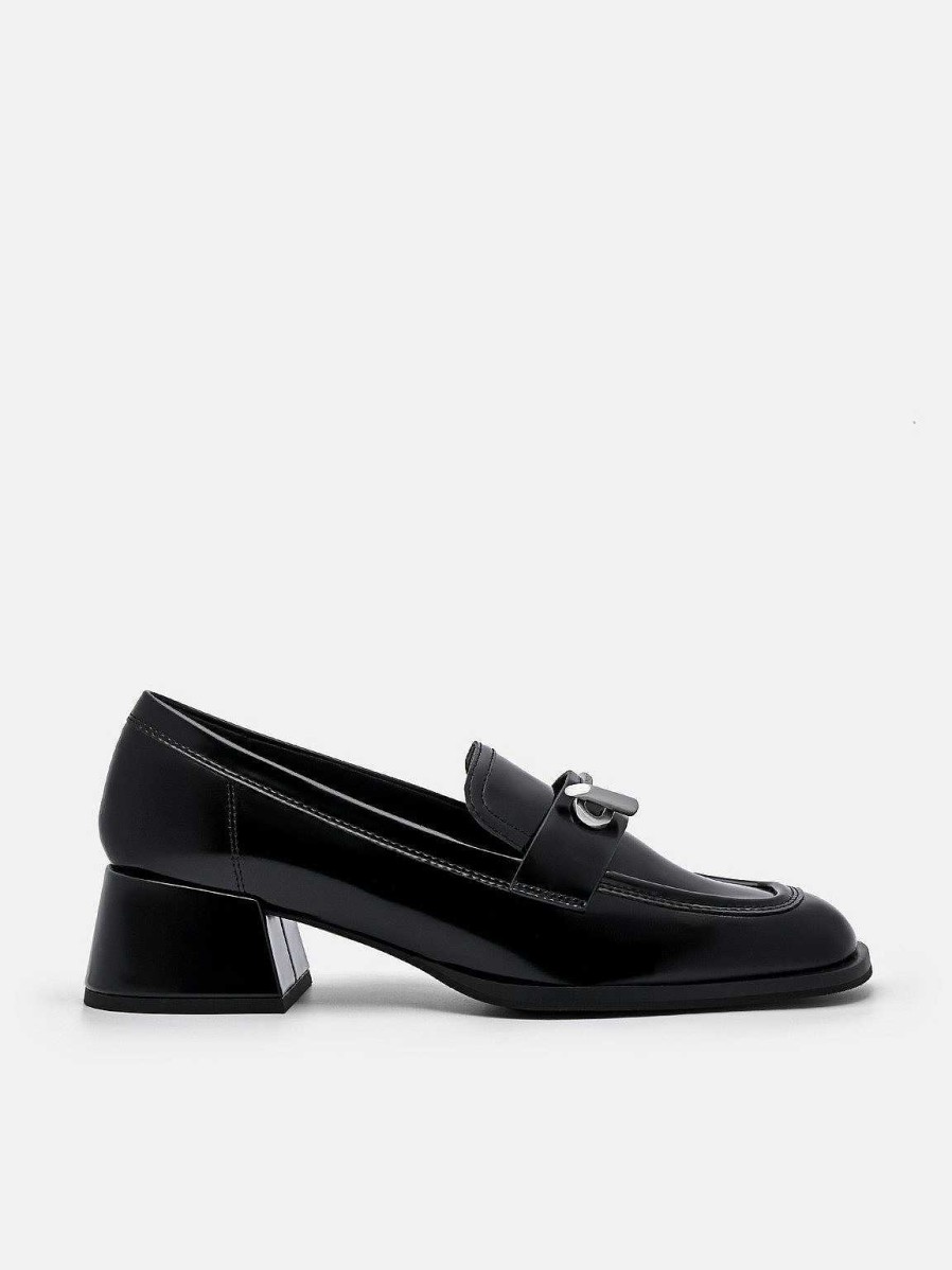 Hot Brie Leather Heel Loafers Low Heels