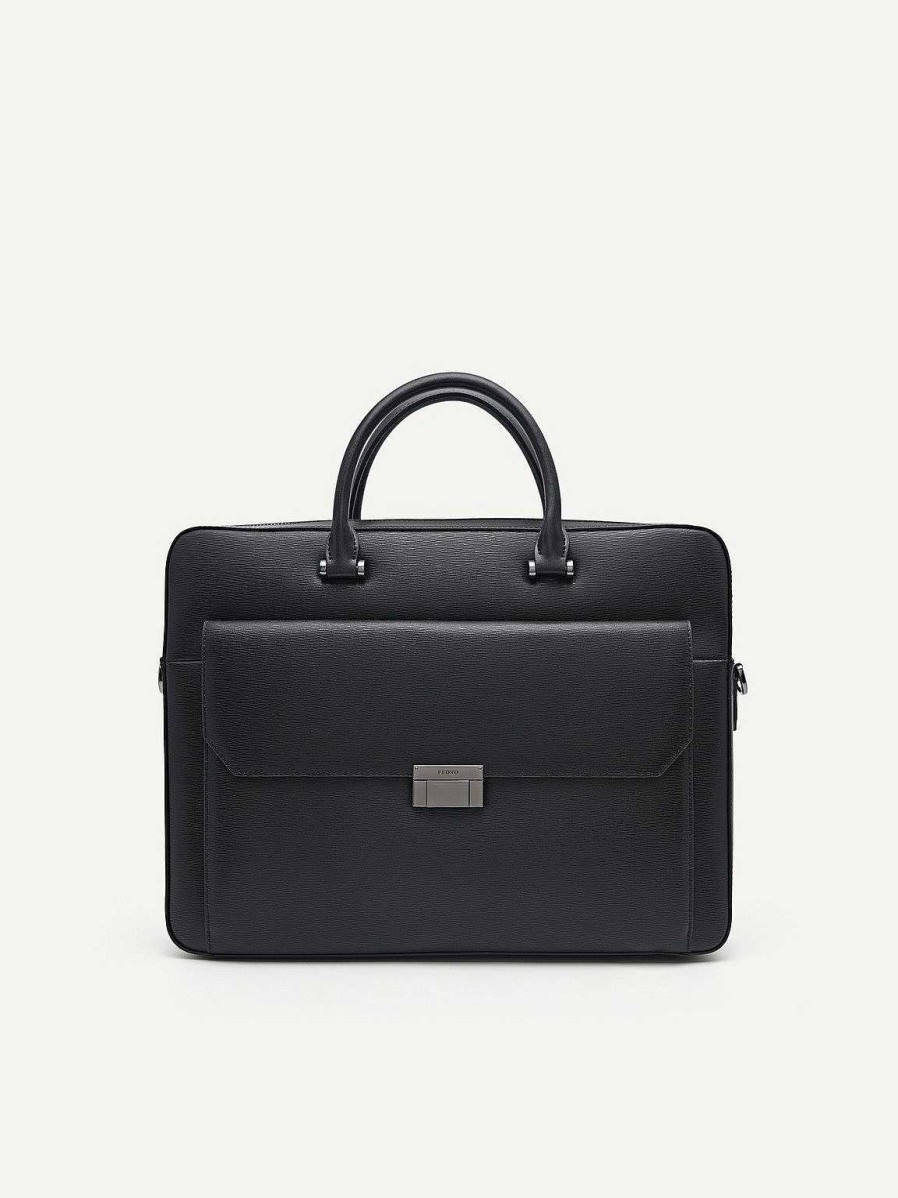 Clearance Henry Textured Leather Briefcase Business Bags