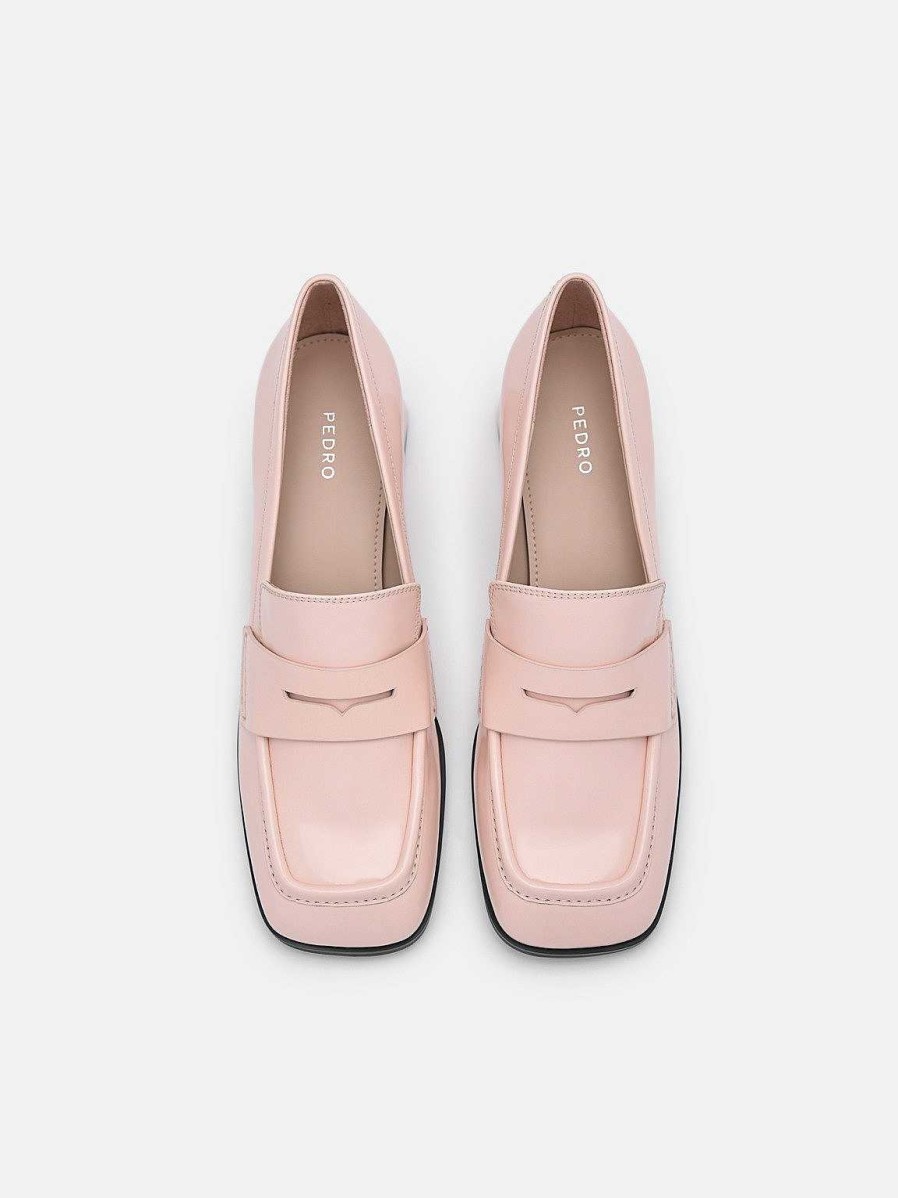 New Maggie Leather Heel Loafers Low Heels