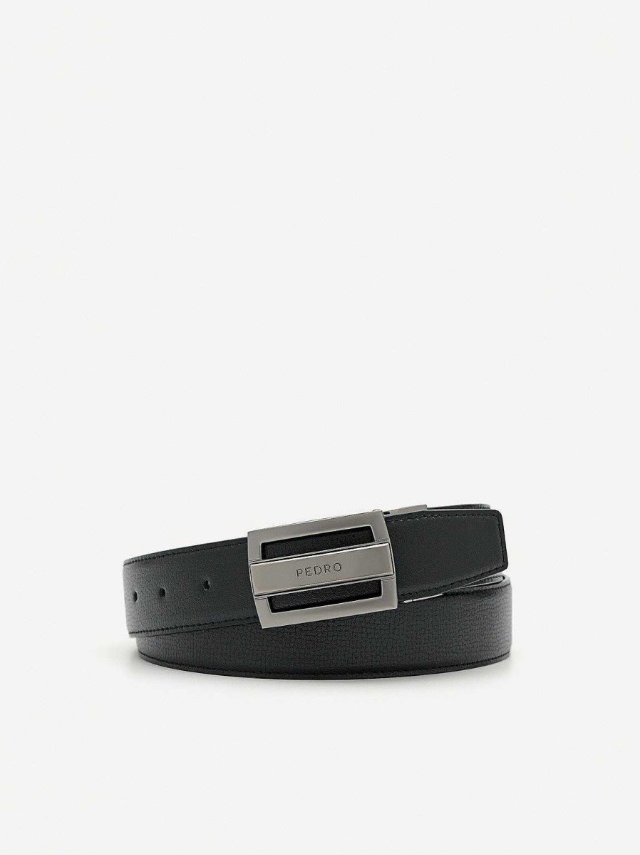 New Embossed Leather Reversible Tang Belt Belts