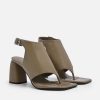 Best Este Leather Heel Sandals Medium Heels