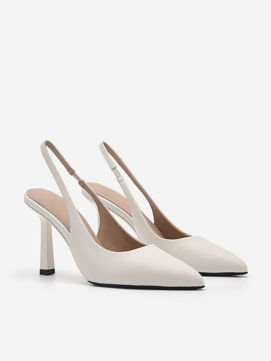 New Pedro Studio Liza Leather Slingback Pumps High Heels