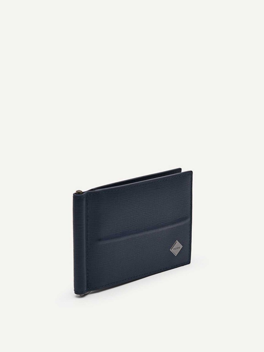 Online Embossed Leather Bi-Fold Money Clip Card Holders