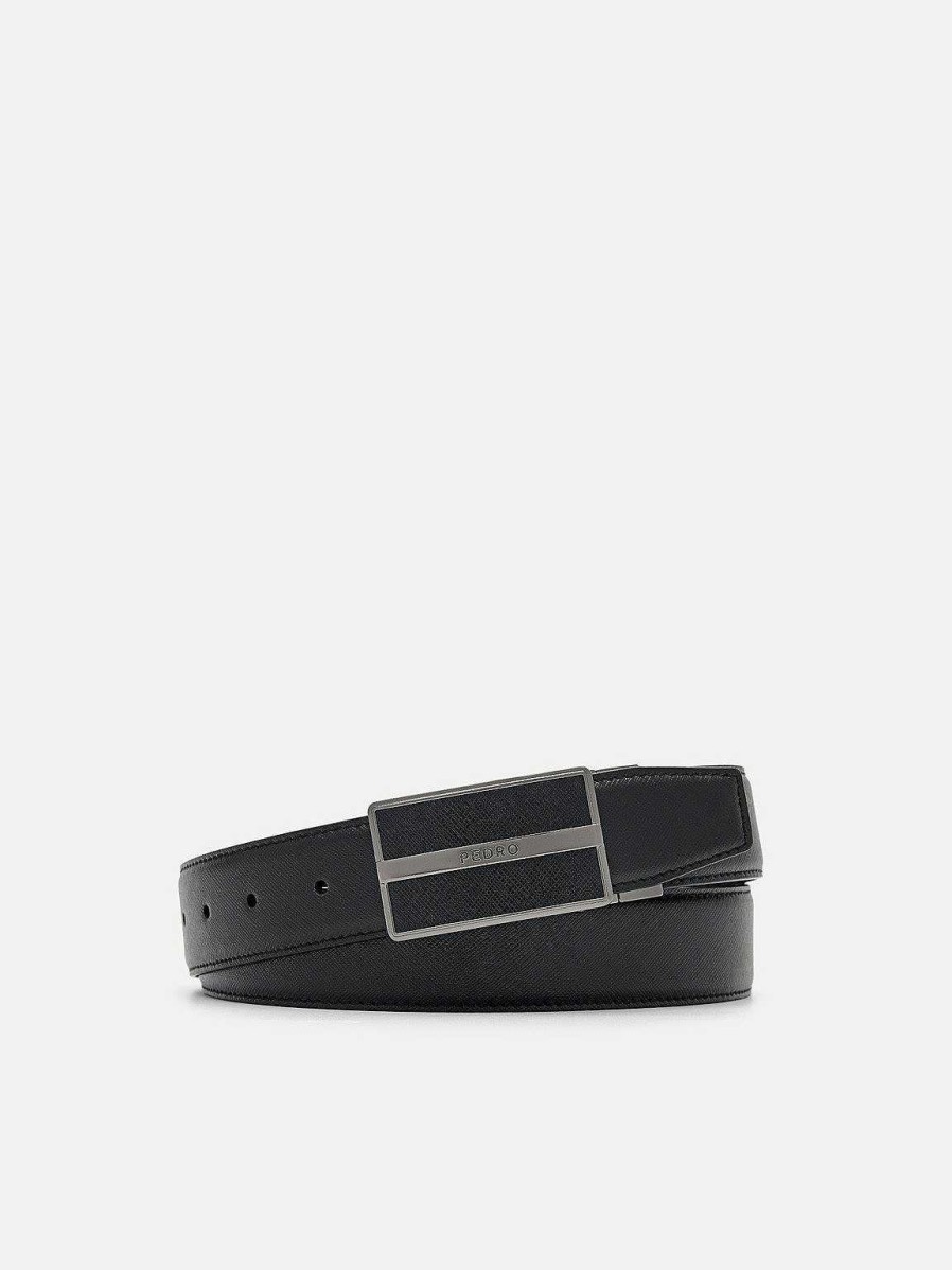 New Embossed Leather Reversible Tang Belt Belts