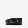 New Embossed Leather Reversible Pin Belt Belts