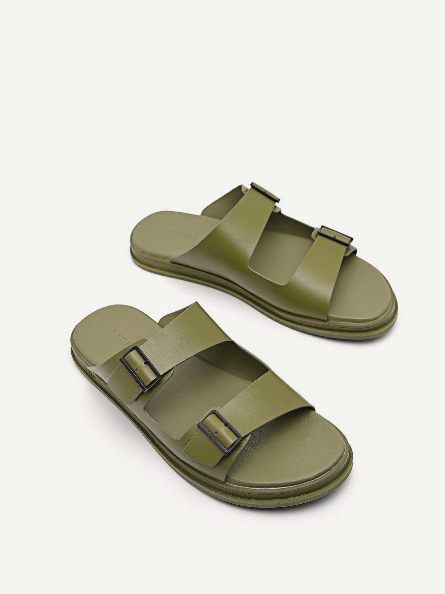 Wholesale Monochrome Double Strap Slide Sandals Sandals